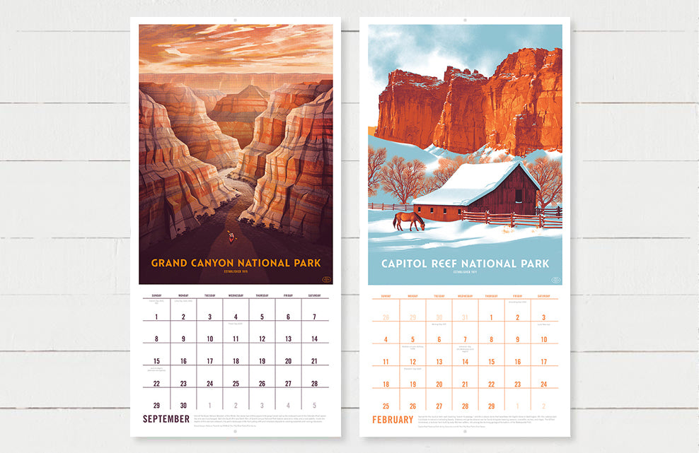 National Parks Calendar by Fifty-Nine Parks (2024)
