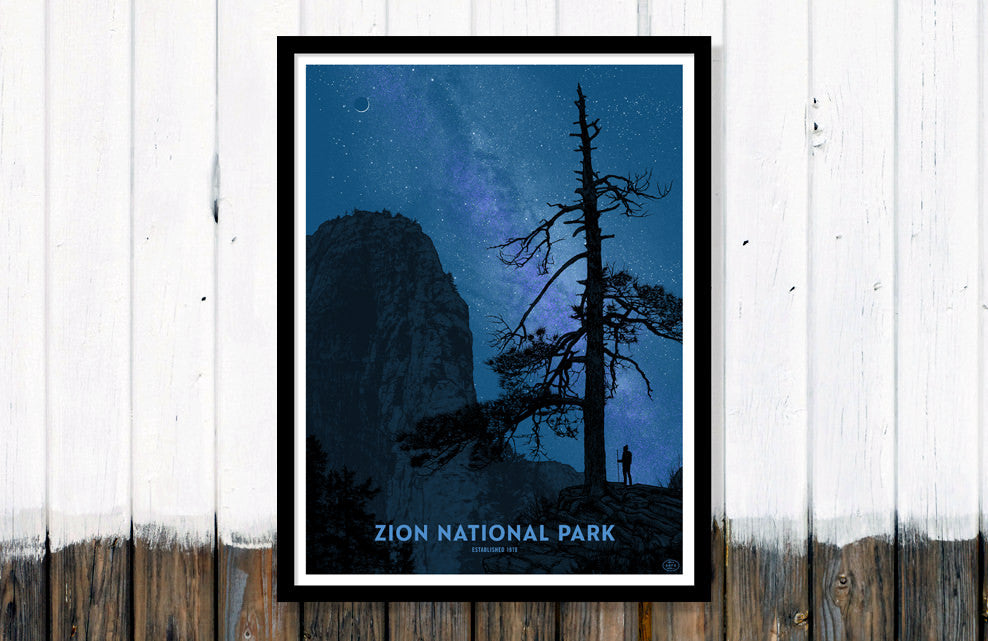 Zion National Park Poster (Large Timed Edition)
