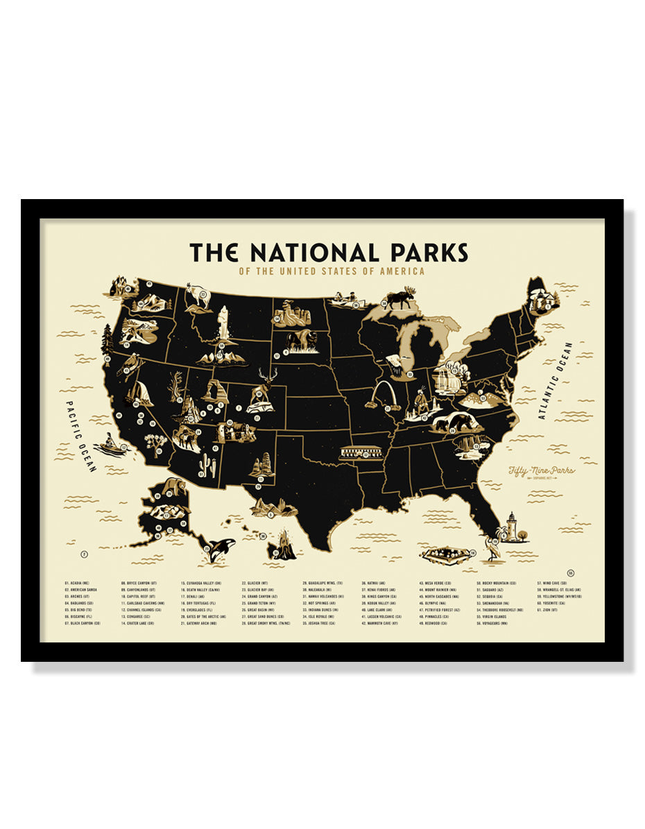 U.S. National Parks Map Poster