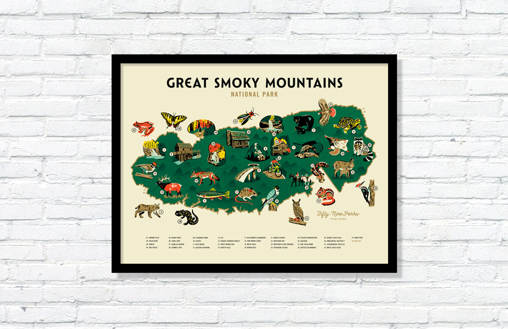 Great Smoky Mountains National Park Map Poster