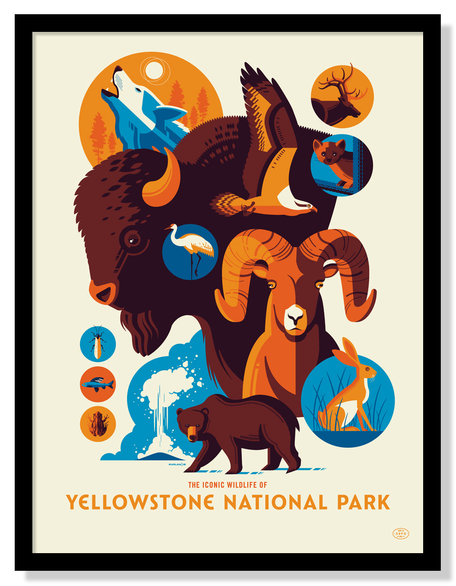 Iconic Wildlife of Yellowstone National Park Poster