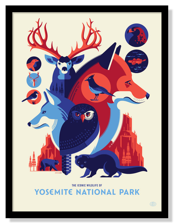 Iconic Wildlife of Yosemite National Park Poster (Large Timed Edition)