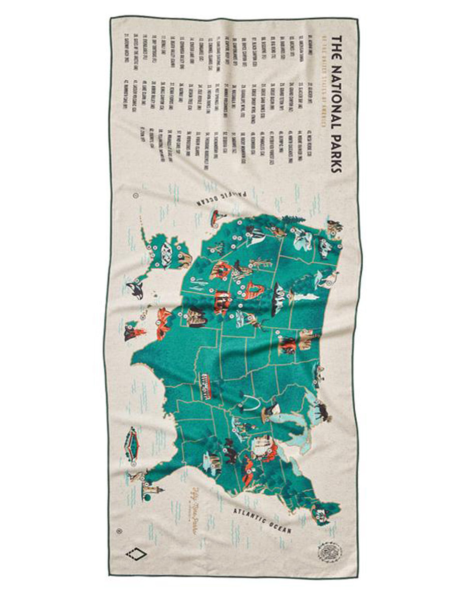 National Park Map Nomadix Towel