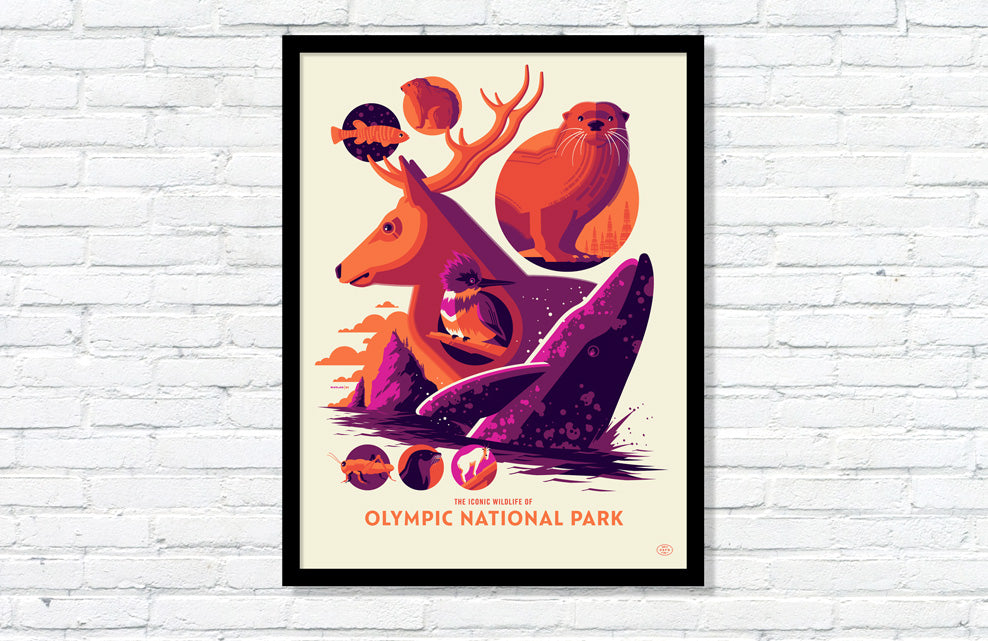 Iconic Wildlife of Olympic National Park Poster