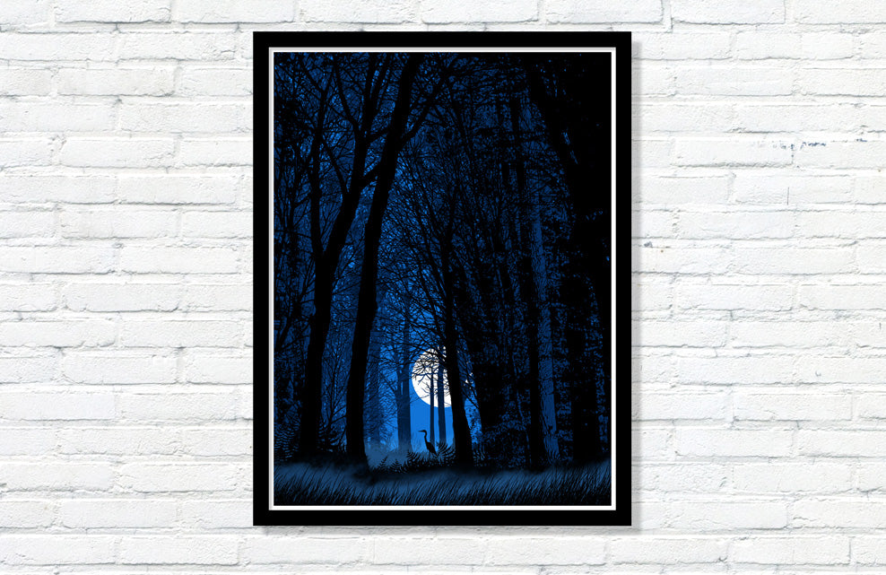 Crane in the Woods Poster (Second Edition)