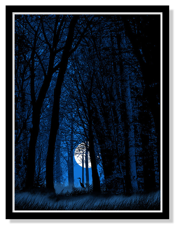 Crane in the Woods Poster (Second Edition)